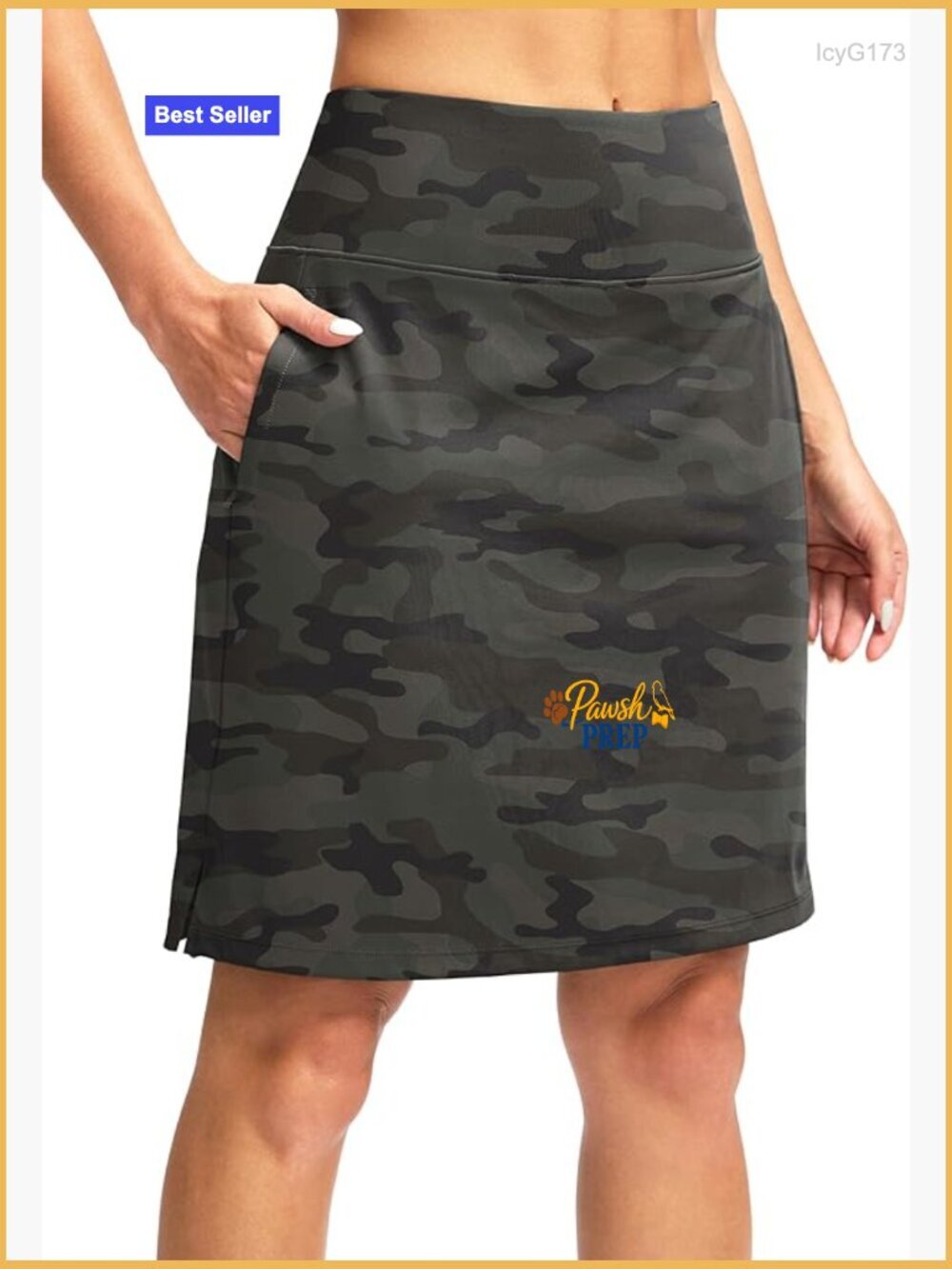20" Knee Length Golf Skort with 7 Pockets High Waisted Built-in Shorts Women
